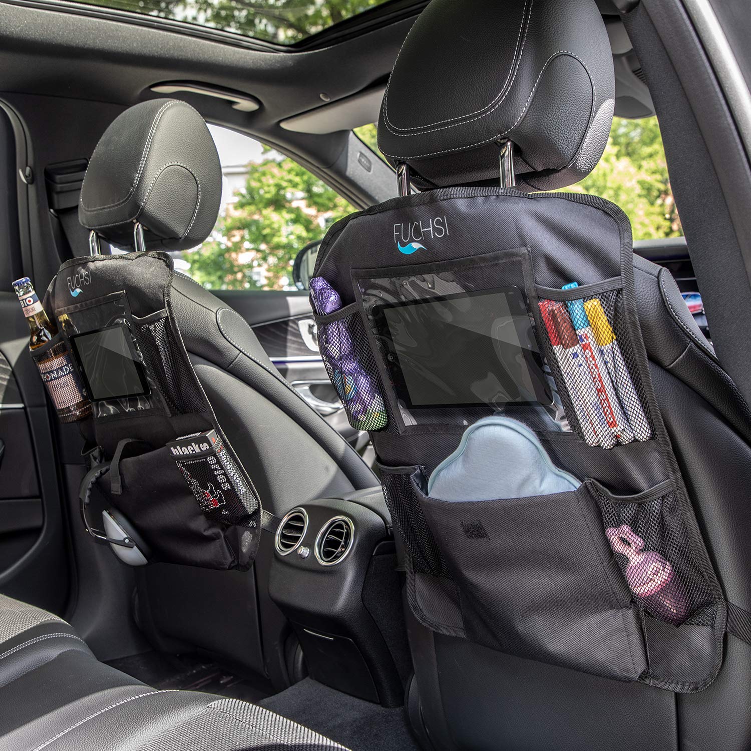 Forroby Auto Rücksitz Organizer für Babys Spielzeug Getränke