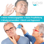 Lade das Bild in den Galerie-Viewer, FUCHSI Ohrspülung | Speziell geformte Sprühnase | Medizinisches Silikon | Sanfte Reinigung von Ohrenschmalz durch Ohrenspülung | Perfekte 135ml
